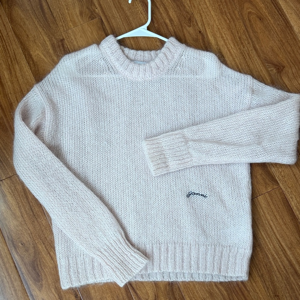 Ganni Soft Blush Pink Turtleneck Sweater